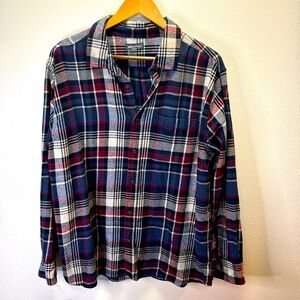 Eddie Bauer Flannel XL Navy, Cranberry